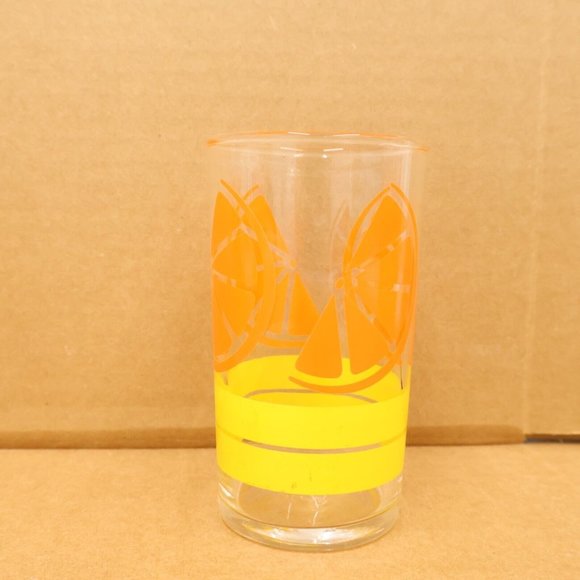 Libbey Dining Vintage Mcm Orange Juice Glass Pitcher With 3 Orange